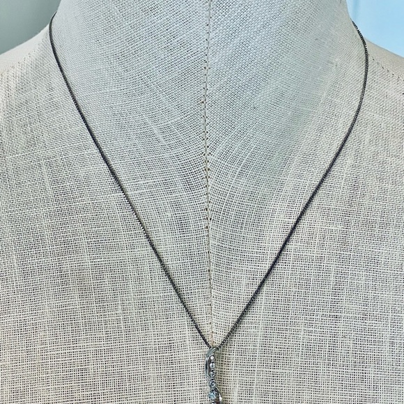 Sterling silver 925 cz pendant classic simple delicate necklace Italy - Picture 3 of 10